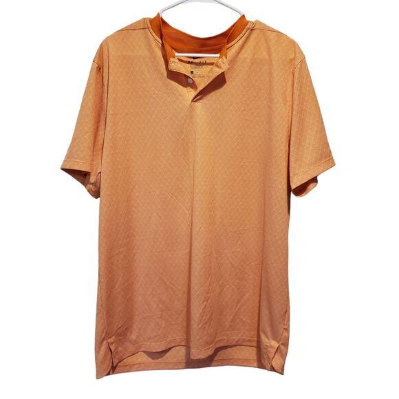 Nike Dri-Fit Mens Size L Orange Standard Fit Short Sleeve Golf Polo Shirt - Picture 1 of 8